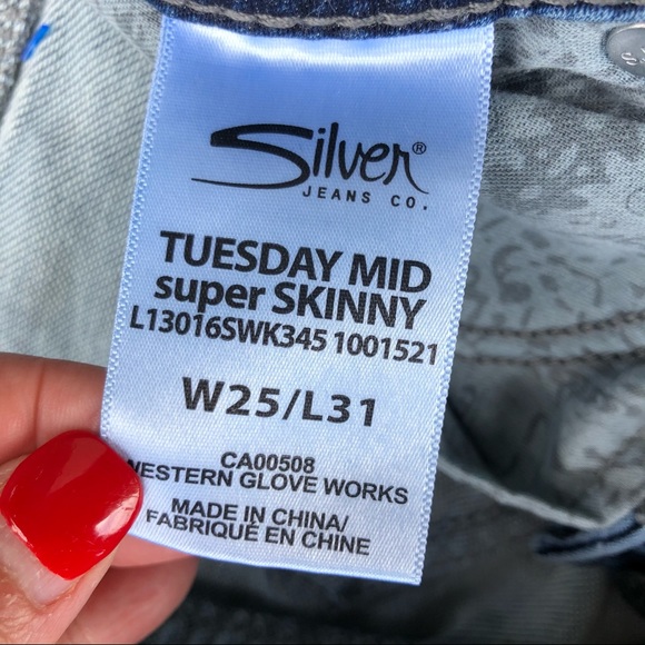 Silver Tuesday mid super skinny jeans size 25 - Picture 5 of 7